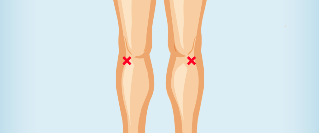 Popliteal pulse behind the knee