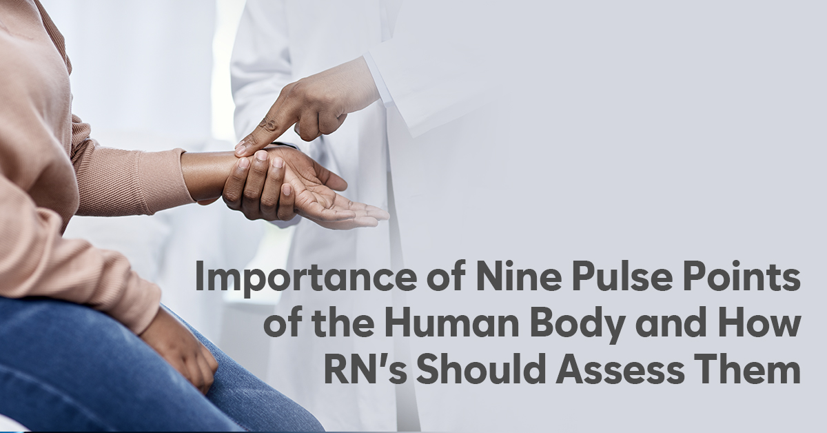 Nine pulse points on human body