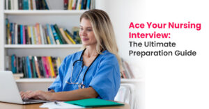 Title image for the blog on "Nursing interview questions"