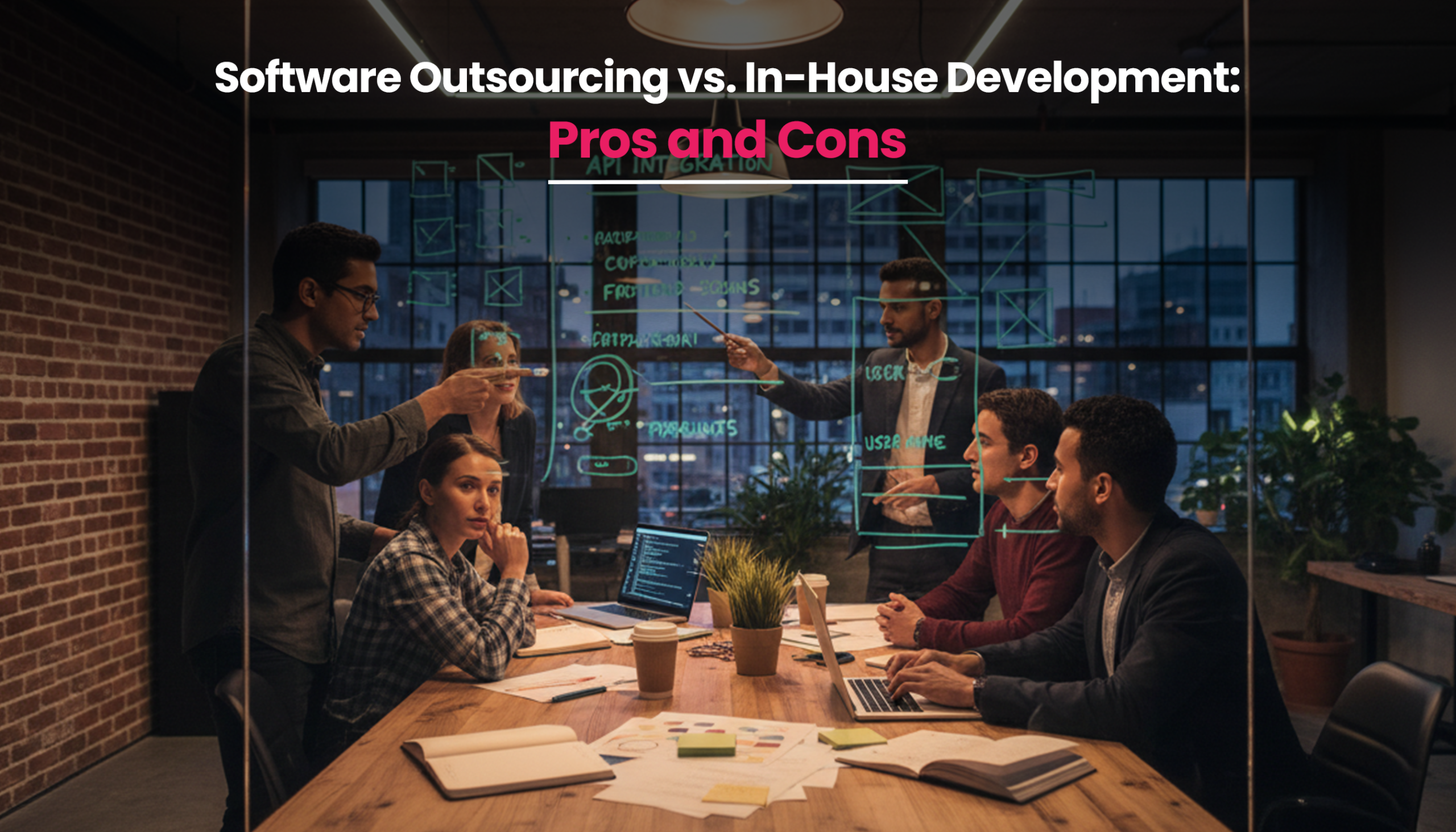 title image for the blog on In-House vs Outsourcing: Pros and Cons Businesses Should Know