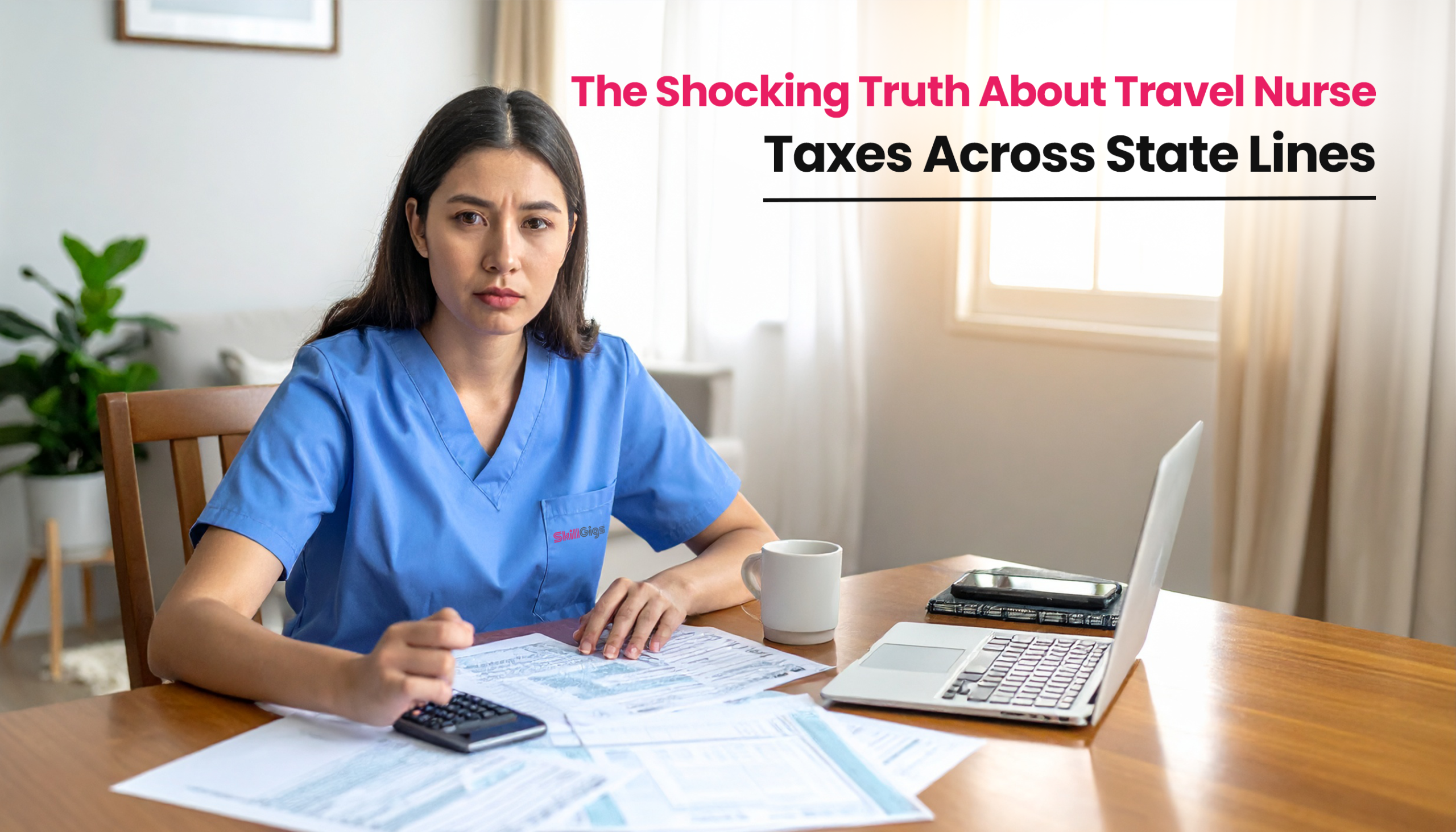 Title image for the blog on Travel Nurse Taxes Explained: Do You Pay in Both States?
