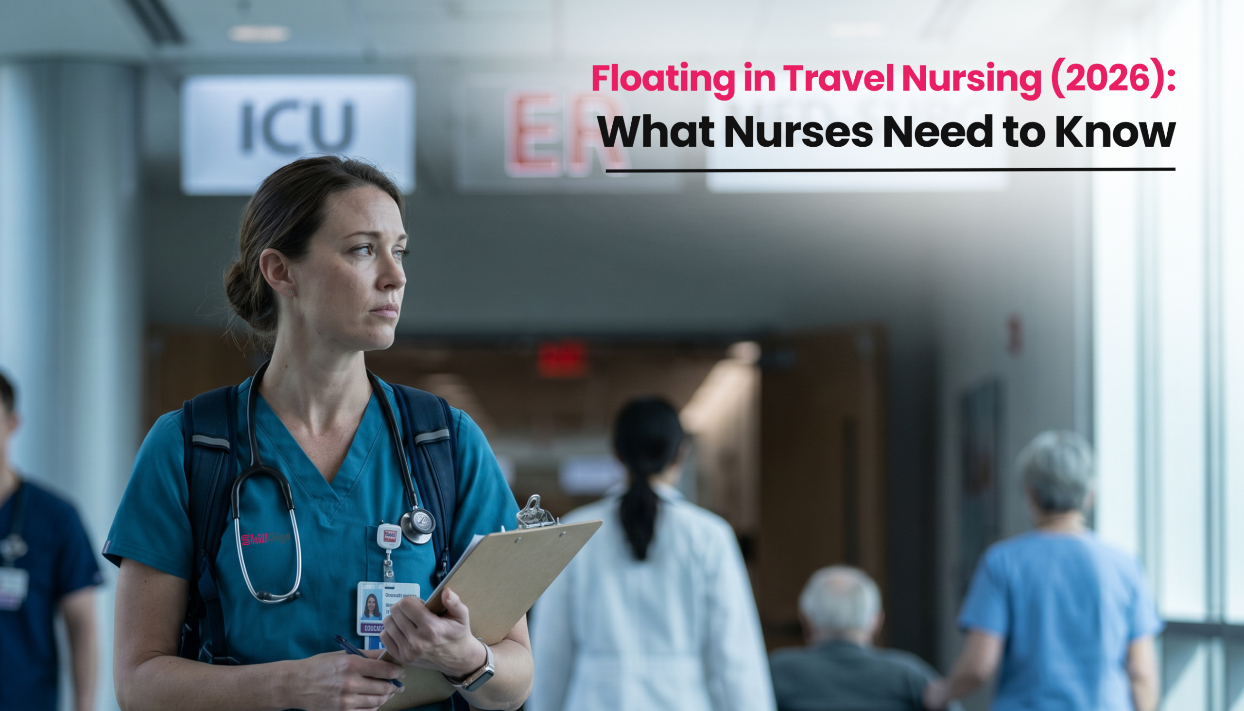 Title image for the blog on Floating in Travel Nursing