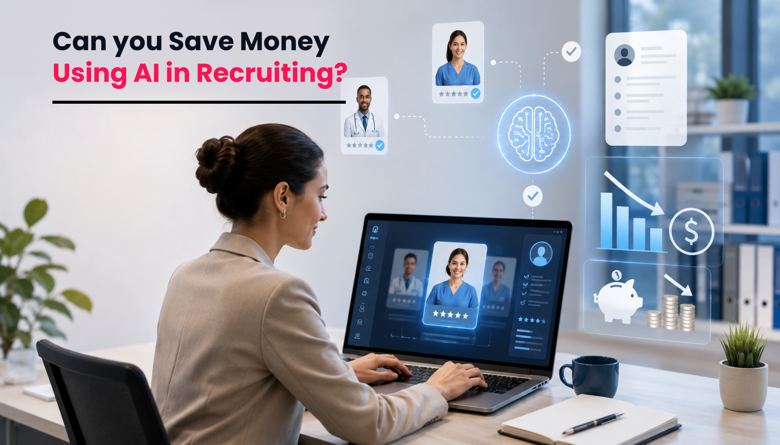 Title image for the blog on How Recruiters Can Save Money Using AI in 2026