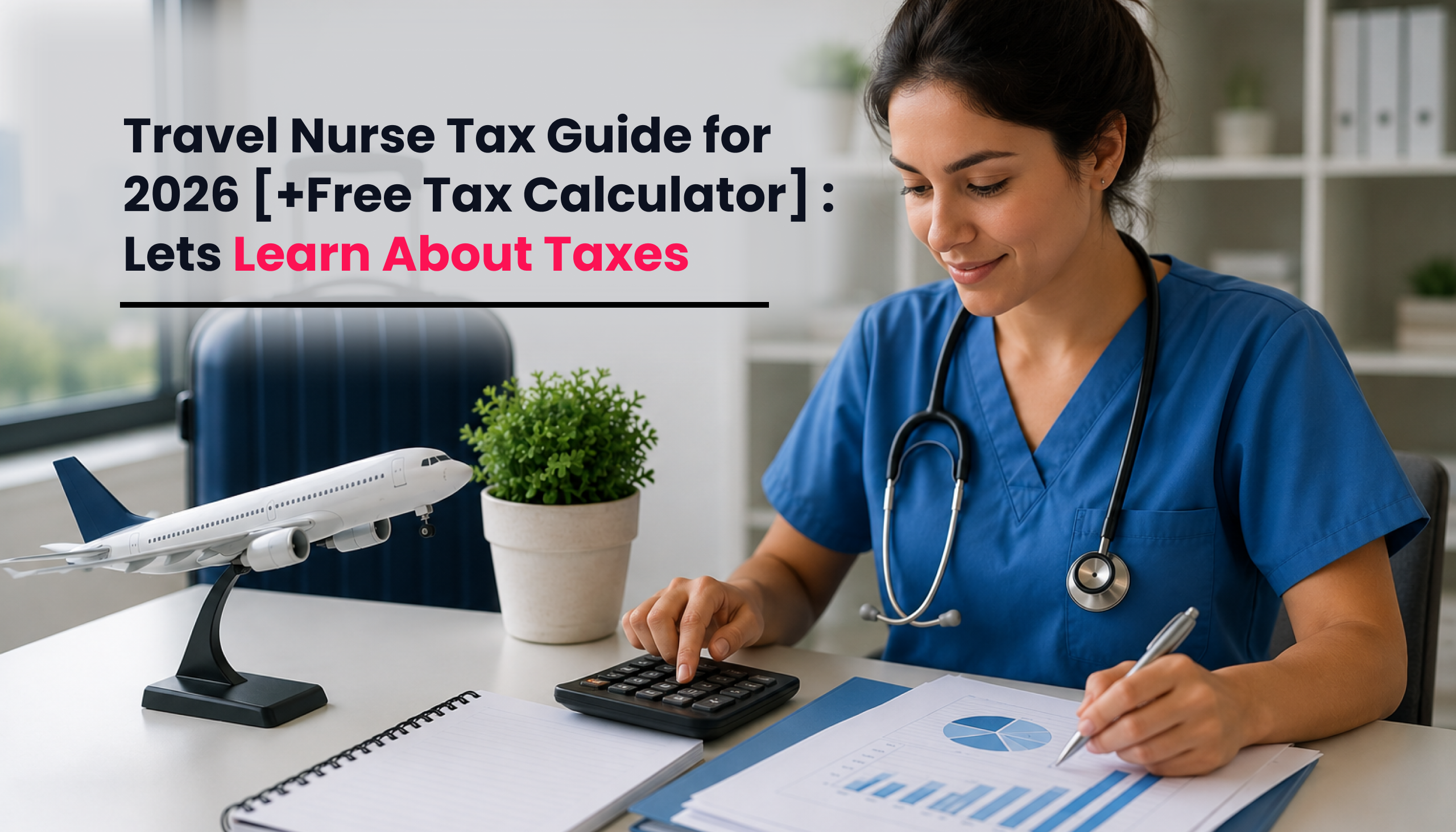 title image for the blog on Travel Nurse Tax Guide for 2026 [+Free Tax Calculator]