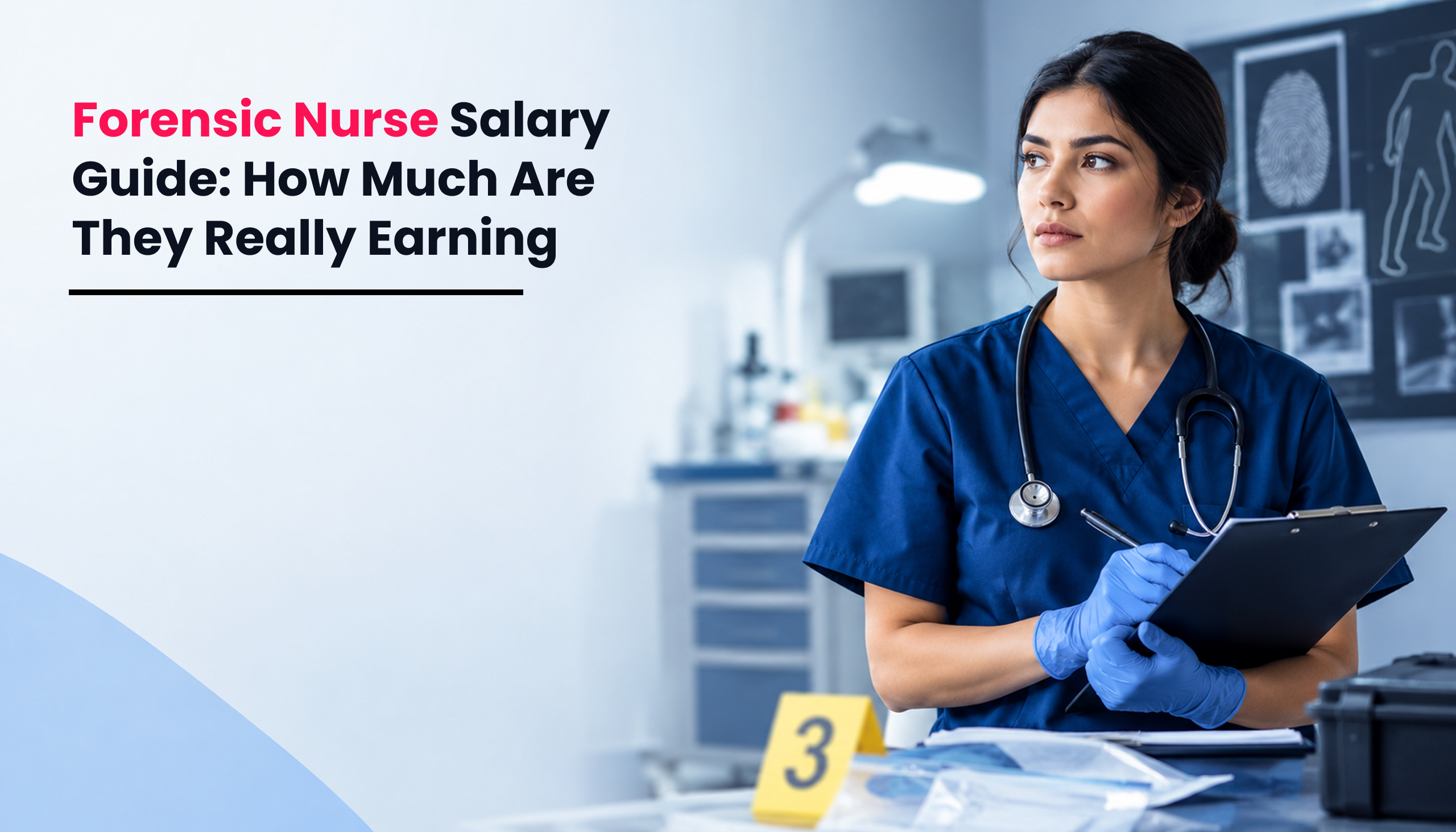 Title image for the blog on How Much Do Forensic Nurse Make? Forensic Nurse Salary Guide
